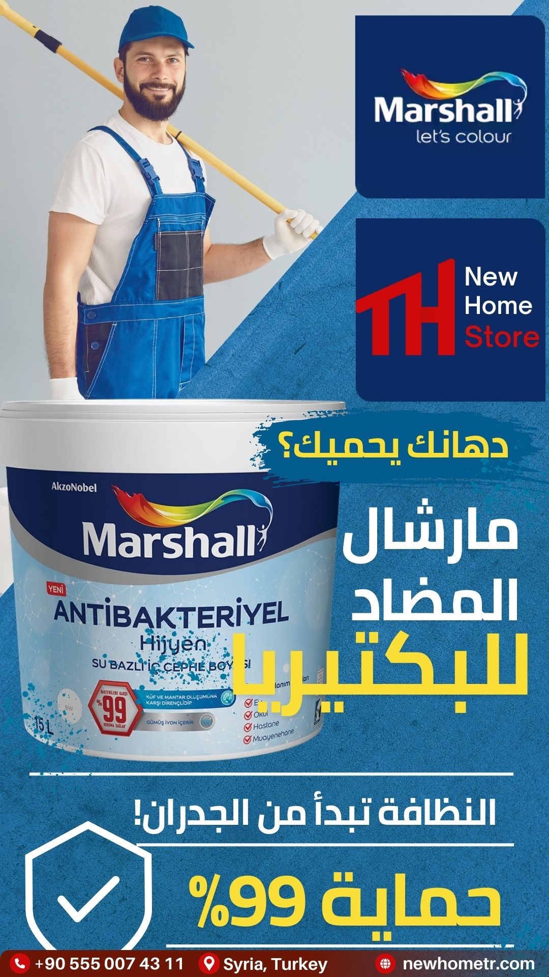 Marshall Antibacterial Hygiene Paint with silver ion technology – NewHome Store
