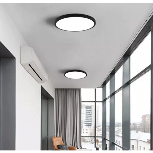 Fico Home Tavana Sıfır Plafonyer Panel Led Avize 6500k Buz Beyazı I Siyah Gövde